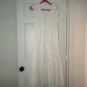 Anthropologie white cotton dress